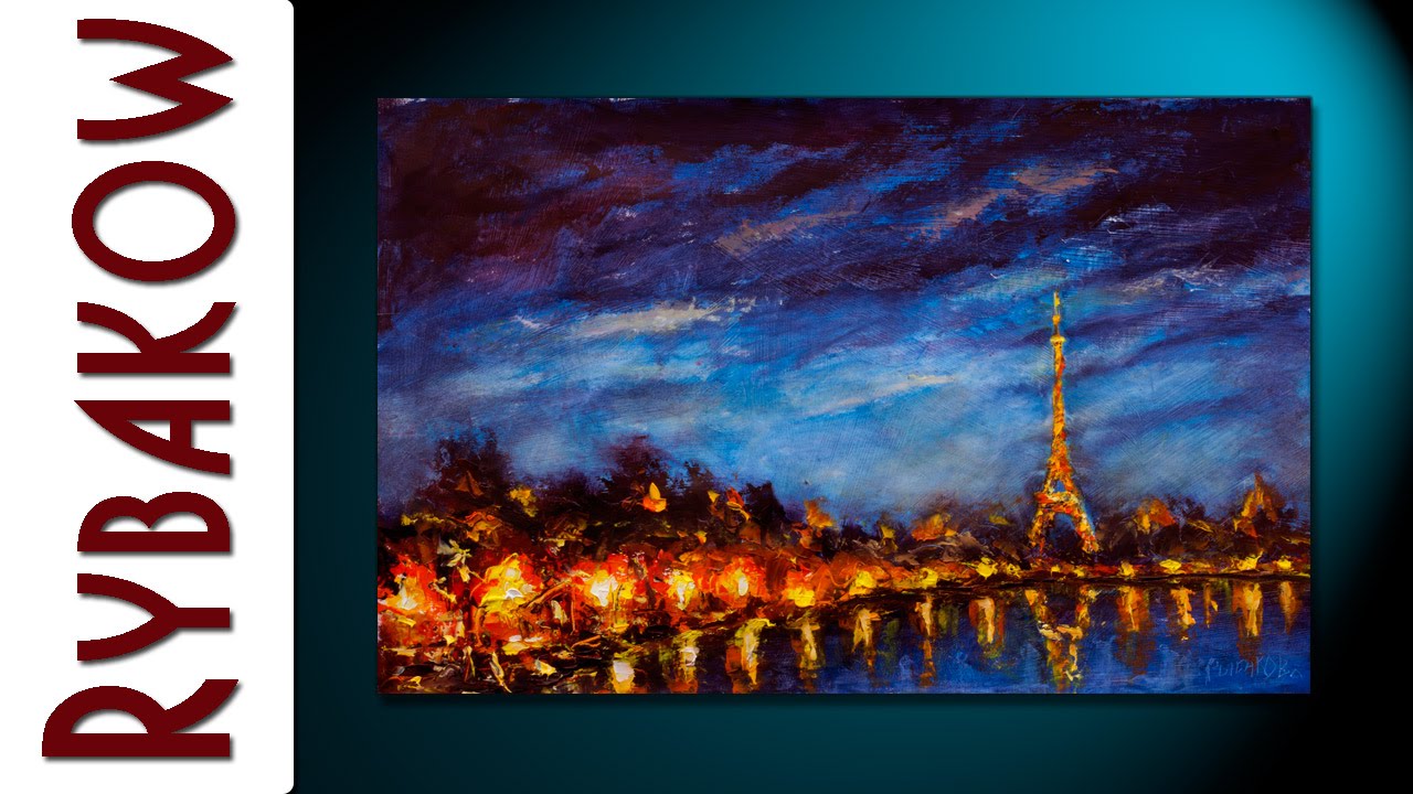 1280x720 Buy Oil Painting Night Lights Of Paris, Eiffel Tower - Eiffel Tower At Night Painting