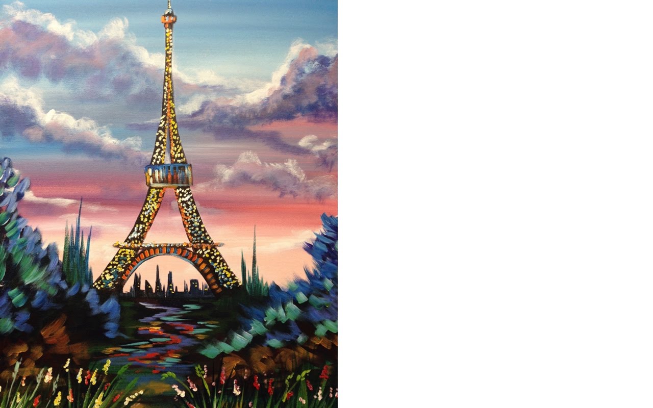 1280x800 Beginners Acrylic Painting Eiffel Tower With Stunning Sunrise - Eiffel Tower Canvas Painting
