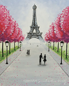 240x300 Canvas Amp Wine With Aran Pottery, Canvas - Eiffel Tower Canvas Painting