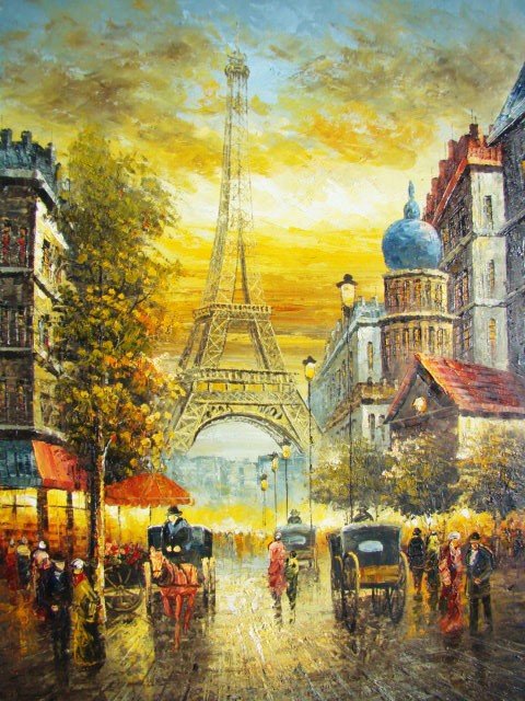 Eiffel Tower Canvas Painting at PaintingValley.com | Explore collection ...