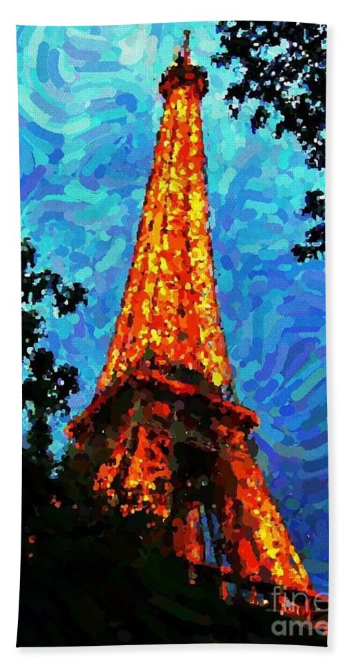 500x967 Eiffel Tower Impressionist Beach Towel For Sale By John Malone - Eiffel Tower Impressionist Painting
