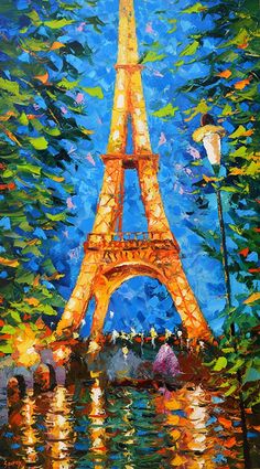 Eiffel Tower Impressionist Painting at PaintingValley.com | Explore ...