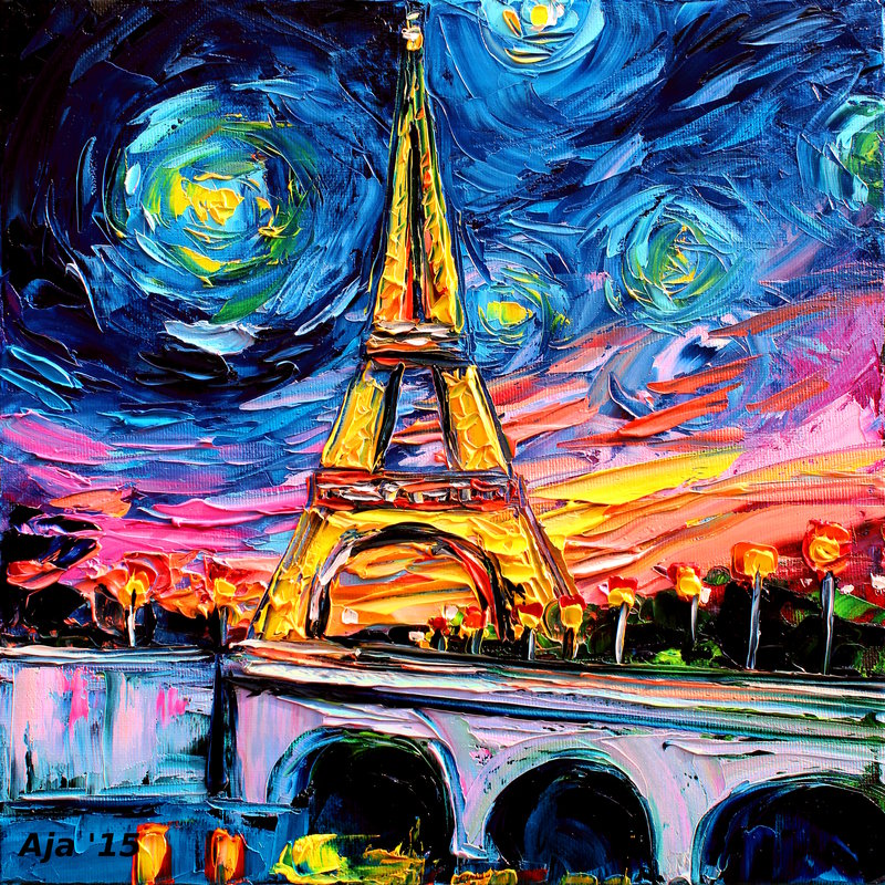 800x800 Van Gogh Never Saw Eiffel By Sagittariusgallery - Eiffel Tower Impressionist Painting