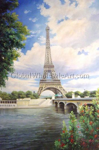 348x525 Eiffel Tower Vista - Eiffel Tower Oil Painting