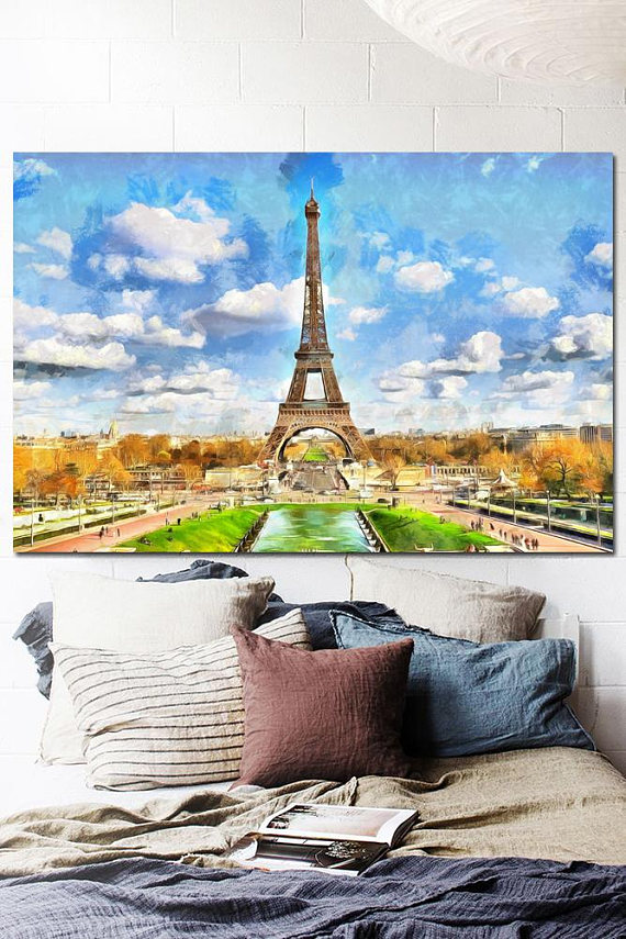 570x855 Eiffel Tower In Paris Canvas, Large Art Wall Oil Painting, France - Eiffel Tower Oil Painting