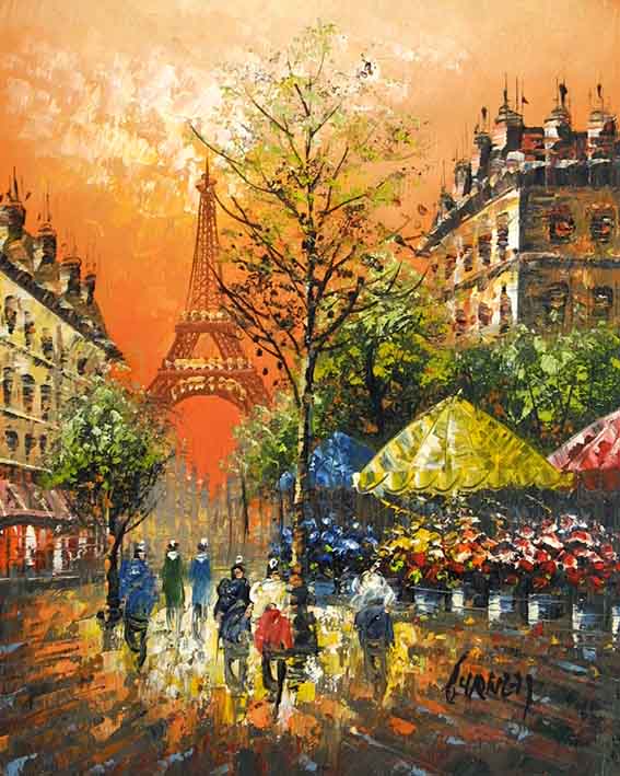 Eiffel Tower Oil Painting at PaintingValley.com | Explore collection of ...