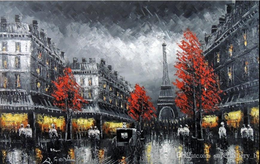 869x547 2018 Framed Paris Eiffel Tower Black Amp White Art 1890's Scene - Eiffel Tower Oil Painting