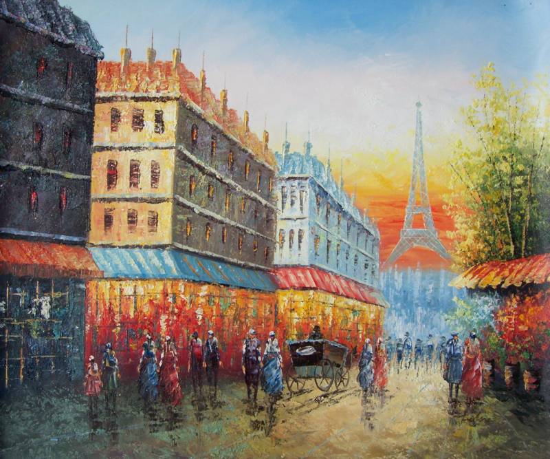 Eiffel Tower Oil Painting at PaintingValley.com | Explore collection of ...