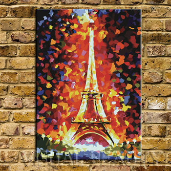 350x350 Paris Eiffel Tower Palette Knife Oil Painting - Eiffel Tower Oil Painting