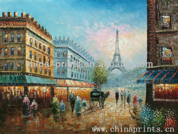 350x263 Pop Art Canvas Eiffel Tower Oil Painting - Eiffel Tower Oil Painting