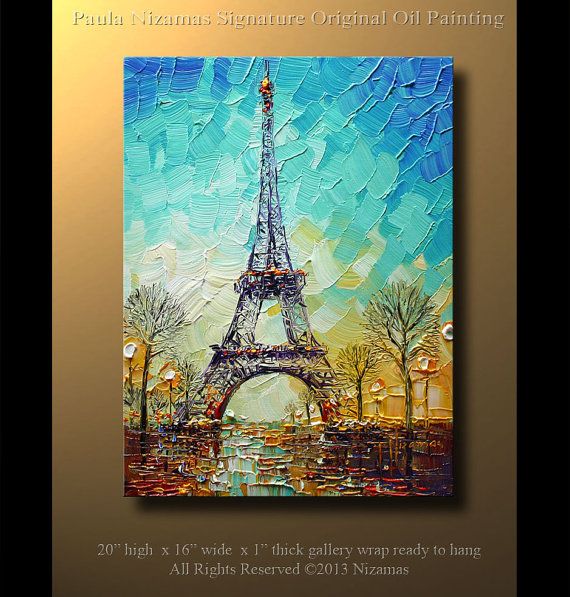 570x597 300 Best Ideas De Images On Oil Paintings - Eiffel Tower Oil Painting On Canvas