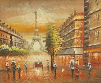 350x286 Artwork Gift Paris Eiffel Tower Oil Paintings On Canvas Square - Eiffel Tower Oil Painting On Canvas
