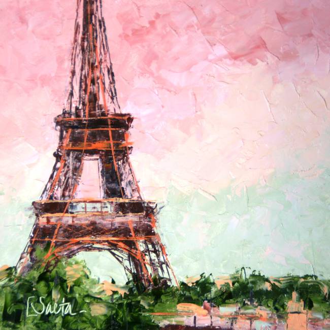 650x650 Eiffel Tower By Leslie Saeta - Eiffel Tower Painting
