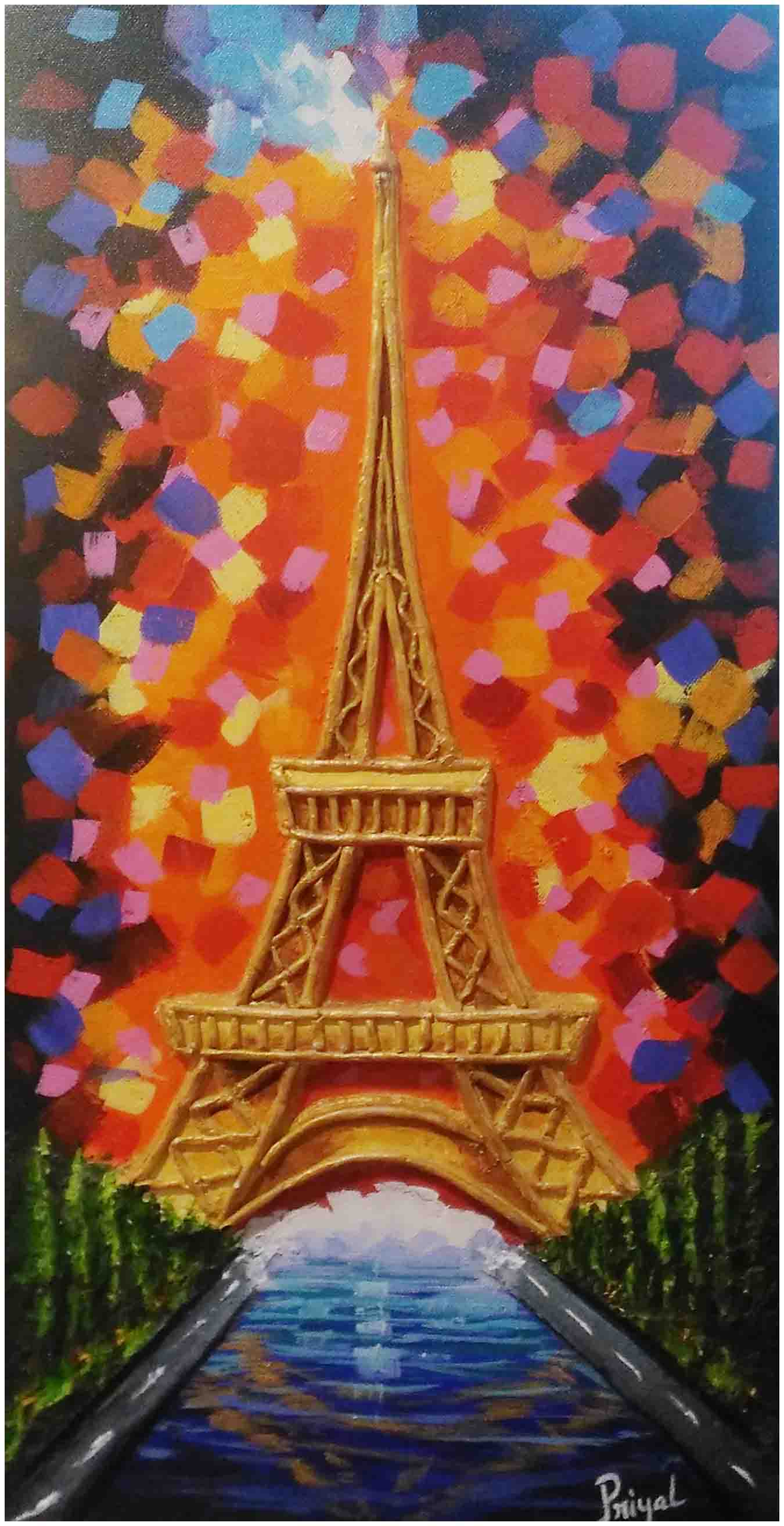 1350x2624 Eiffel Tower Painting - Eiffel Tower Painting