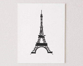 Eiffel Tower Painting Black And White at PaintingValley.com | Explore ...