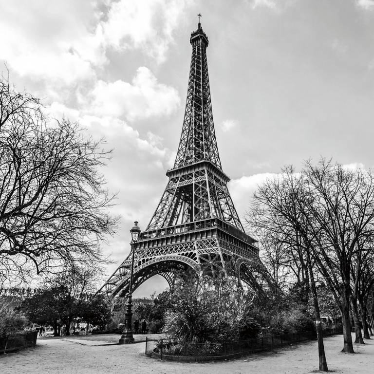 768x768 Glass Painting 100x100cm Eiffel Tower - Eiffel Tower Painting Black And White