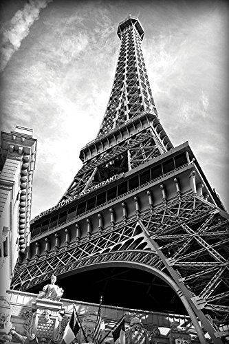333x500 Retcomm Solutions Eiffel Tower Black N White Canvas Painting - Eiffel Tower Painting Black And White