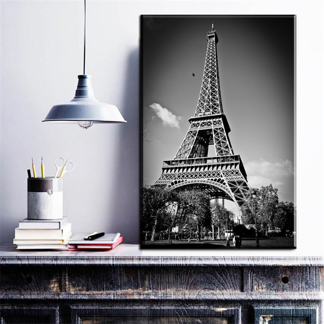 Eiffel Tower Painting Black And White at PaintingValley.com | Explore ...