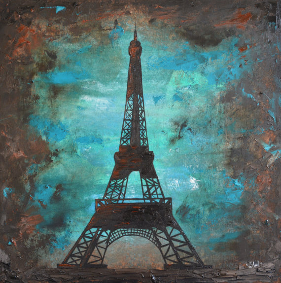 570x574 Images Of Eiffel Tower Painting - Eiffel Tower Silhouette Painting