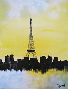 Eiffel Tower Silhouette Painting at PaintingValley.com | Explore ...