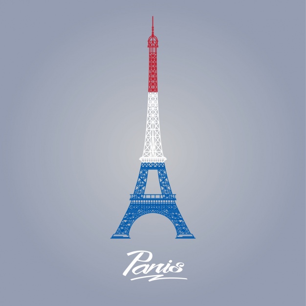 626x626 Coloured Eiffel Tower Background Vector Free Download - Eiffel Tower Silhouette Painting