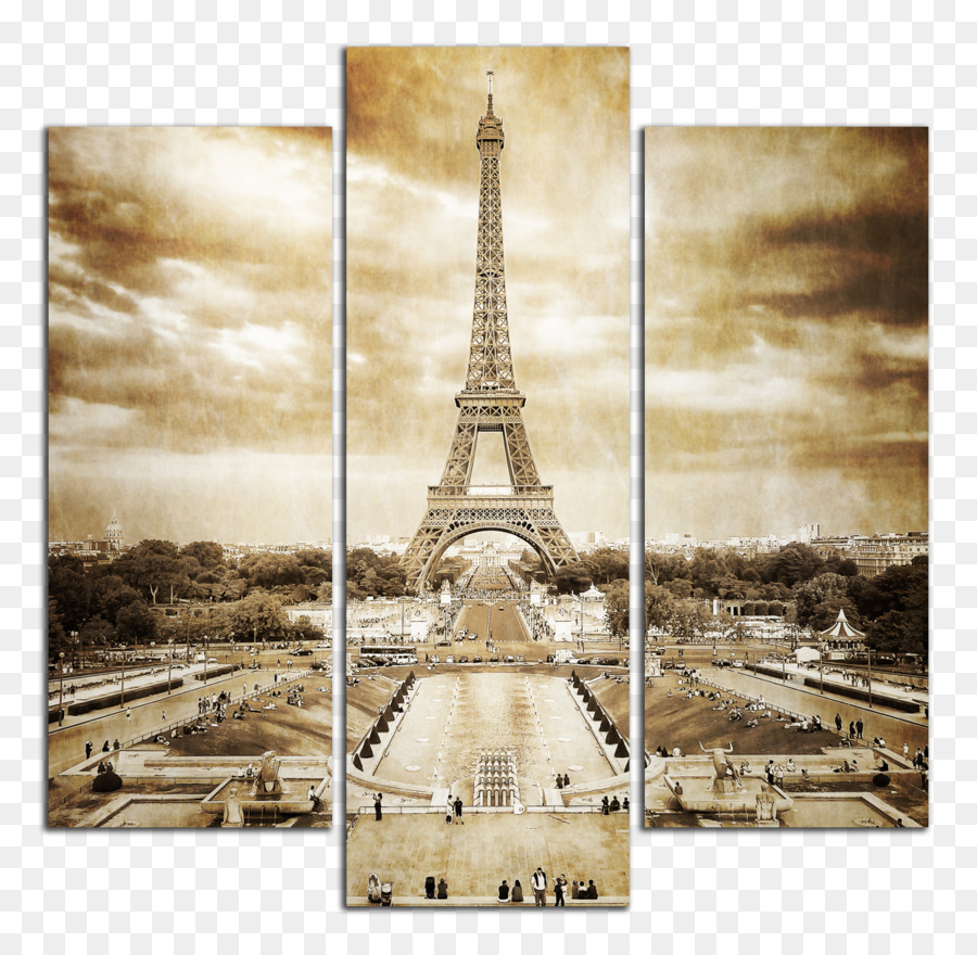 900x880 Eiffel Tower Arc De Triomphe Seine Painting - Eiffel Tower Silhouette Painting