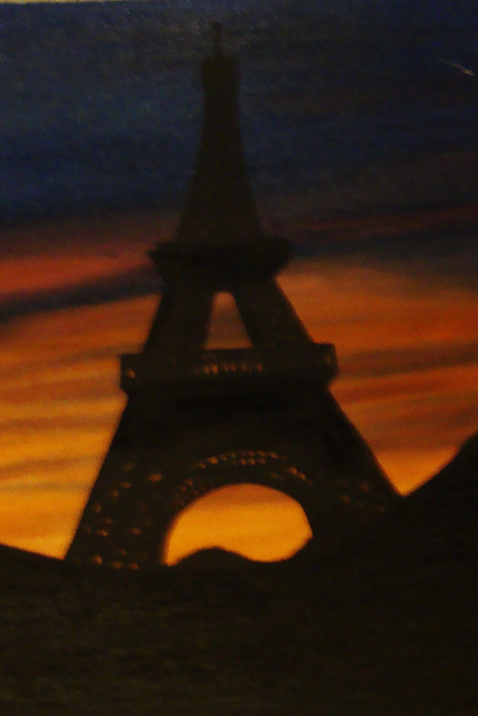1537x2301 Eiffel Tower Oil Painting By Tara Rushmer - Eiffel Tower Silhouette Painting
