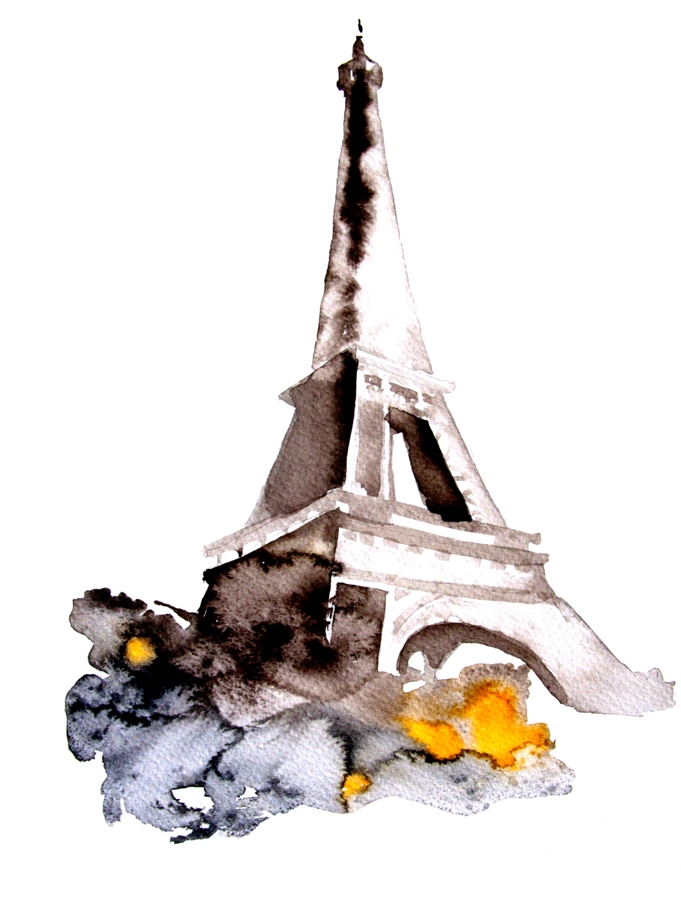 681x900 Watercolor Painting Eiffel Tower - Eiffel Tower Watercolor Painting