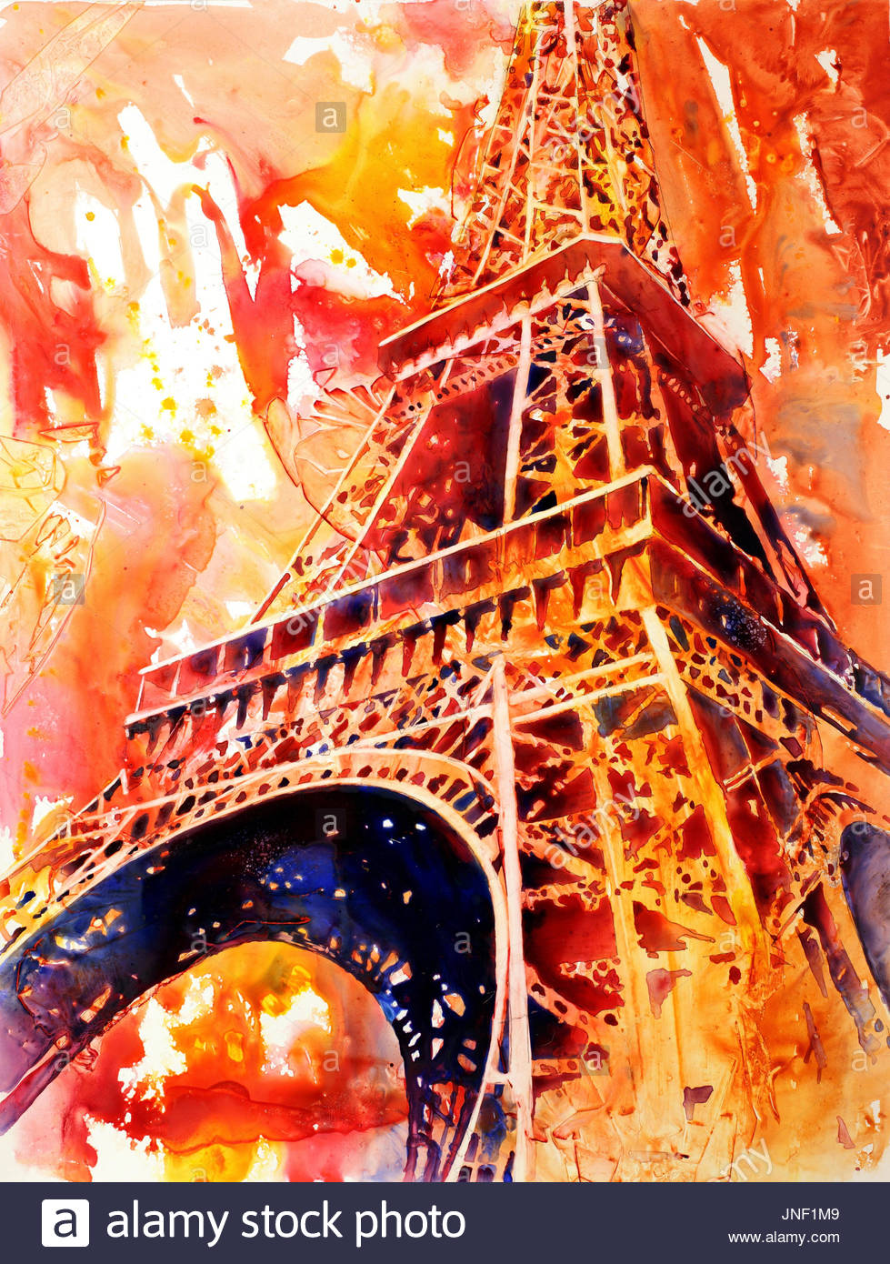 979x1390 Watercolor Paris Stock Photos Amp Watercolor Paris Stock Images - Eiffel Tower Watercolor Painting