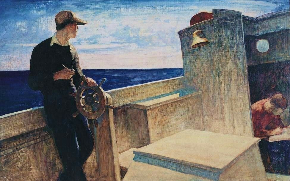 975x609 N.c Wyeth, Eight Bells (Clyde Stanley And Andrew Wyeth Aboard - Eight Bells Painting