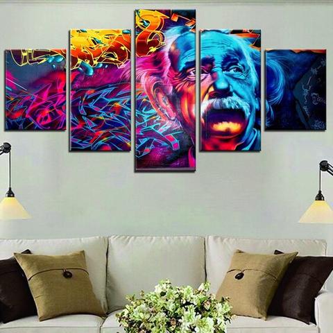 480x480 Albert Einstein Scientist Graffiti Oil Painting On Canvas - Einstein Canvas Painting