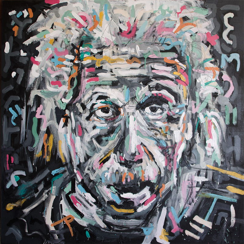 800x800 Einstein By John Gerrard, Canvas - Einstein Canvas Painting
