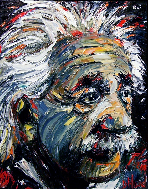 563x720 Albert Einstein Portrait Art Painting By Debra Hurd By Artist - Einstein Painting