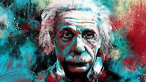 300x169 Albert Einstein Abstract Painting Poster Ebay - Einstein Painting