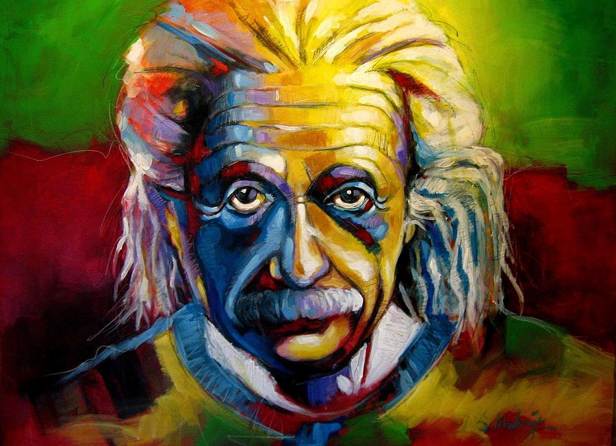 900x651 Modern Einstein Painting By Shekhar Mahaju - Einstein Painting