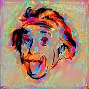 300x300 Nik Tod Original Painting Large Signed Art Texture Colorful Rare - Einstein Painting