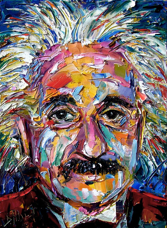 582x792 Oil Painting Portrait Of Albert Einstein By Debra Hurd By Artist - Einstein Painting