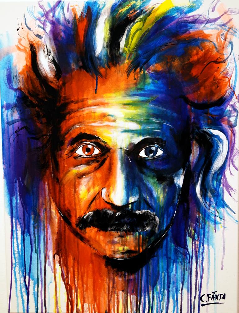 770x1010 Saatchi Art Albert Einstein Painting By Alexander - Einstein Painting