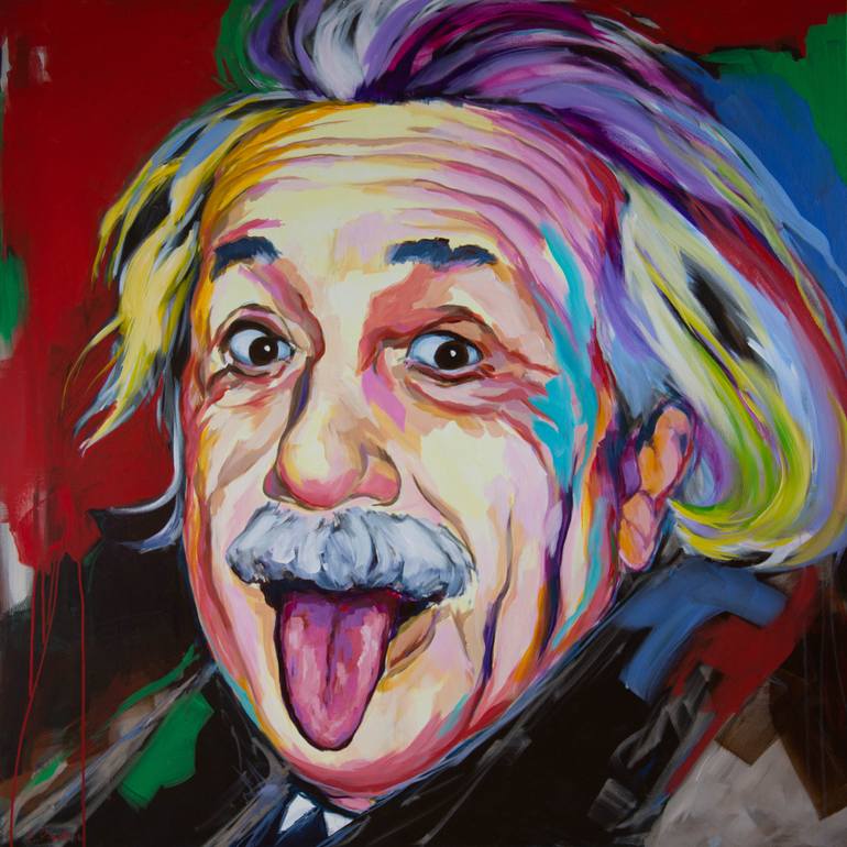770x770 Saatchi Art Albert Einstein Painting By Lena Piwitt - Einstein Painting