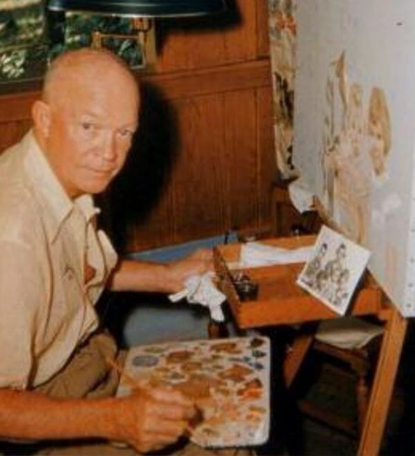 600x659 Dwight Eisenhower Painting. Artists N Studios - Eisenhower Painting