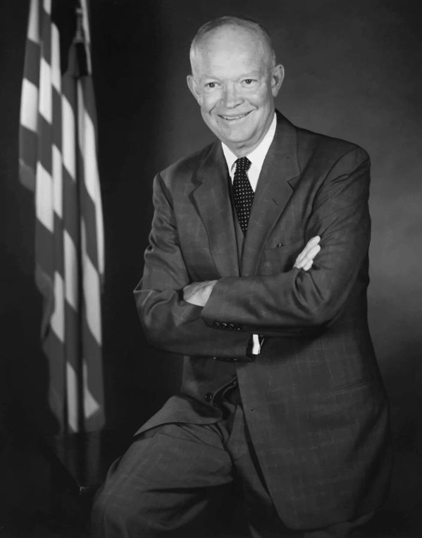 599x764 President Eisenhower And The U.s. Flag Art Print By War Is Hell Store - Eisenhower Painting