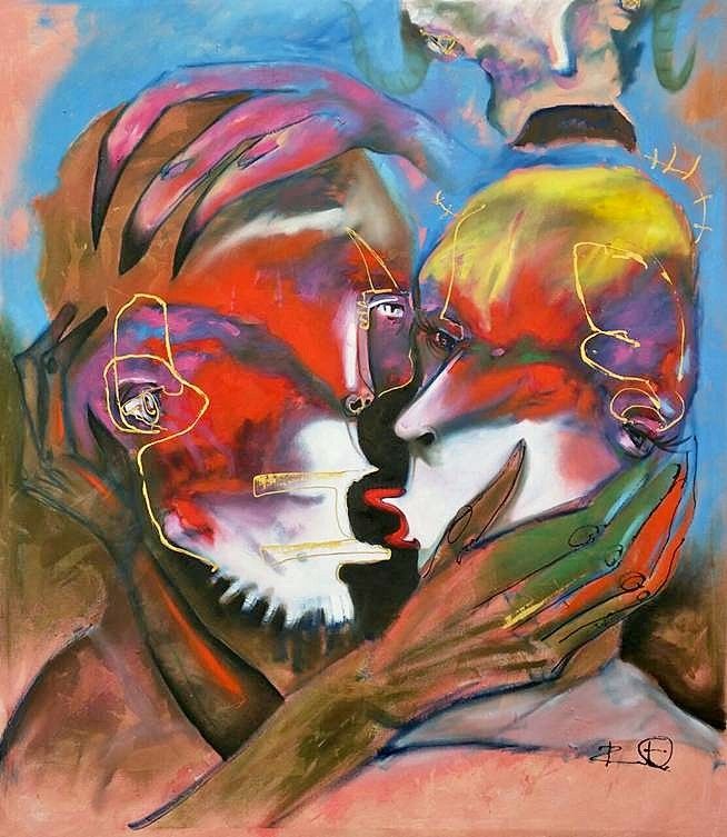 654x753 El Beso (Dennyssantosdiaz) - El Beso Painting