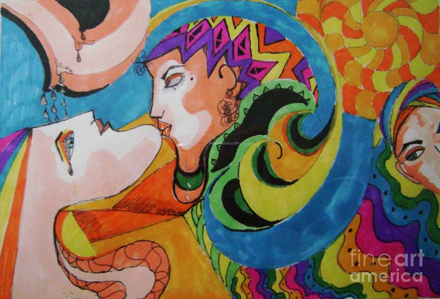 900x613 El Beso Painting By David Alvarado - El Beso Painting