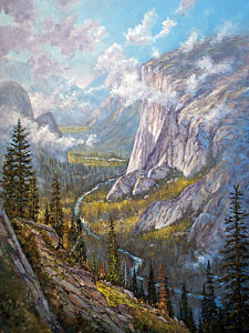 225x300 Above El Capitan Painting By Donald Neff - El Capitan Painting