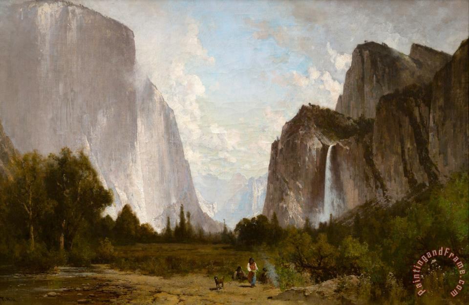 960x624 Thomas Hill Yosemite Valley Bridal Veil Falls And El Capitan - El Capitan Painting