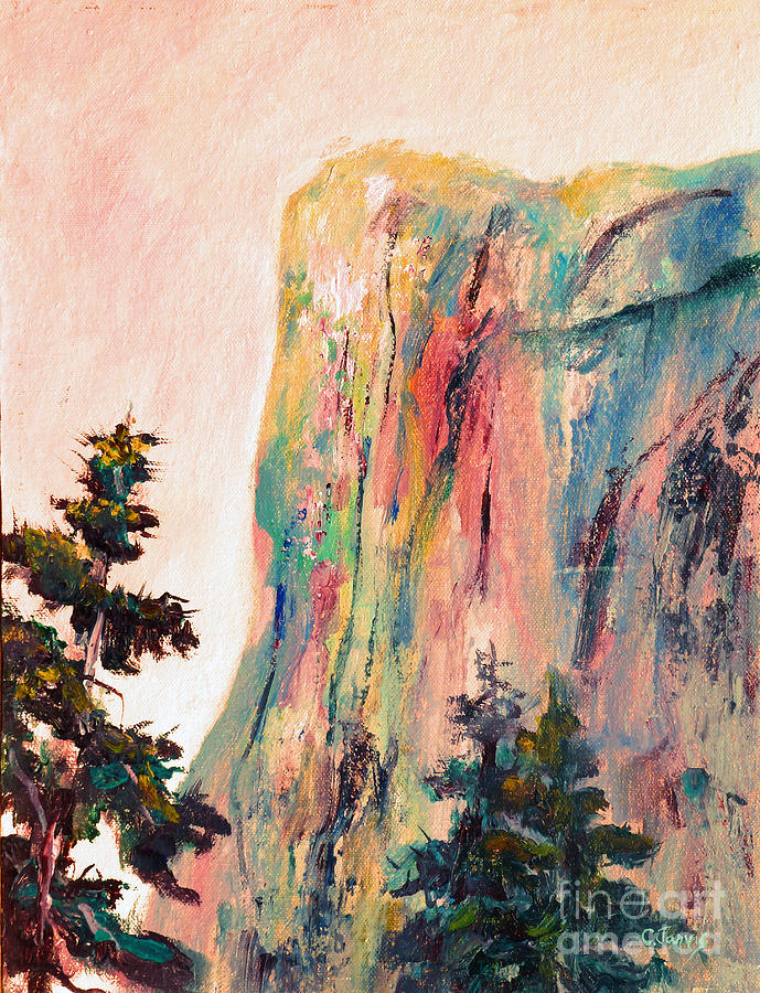 689x900 Yosemite El Capitan Painting By Carolyn Jarvis - El Capitan Painting