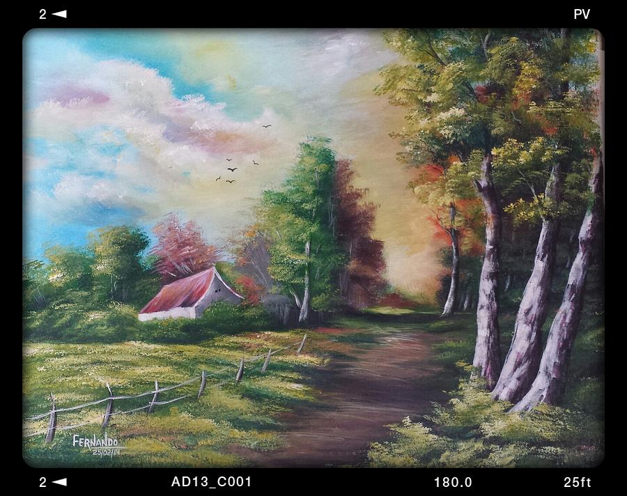 900x712 El Atardecer En Mi Pueblo Painting By Fernando Del Cid - El Cid Painting