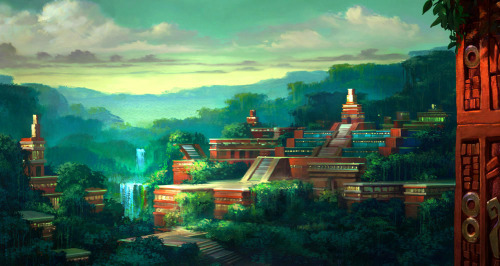 500x266 Painting For A Scene For The Road To El Dorado - El Dorado Painting