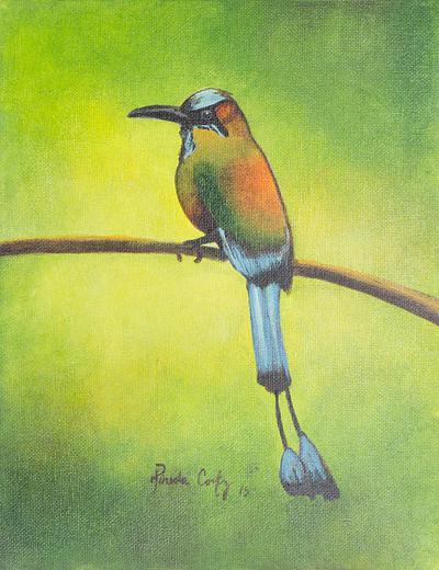 400x520 El Salvador Signed Original Bird Painting - El Salvador Painting