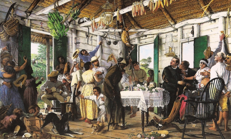 800x484 El Velorio Painting Francisco Oller Oil Paintings - El Velorio Painting